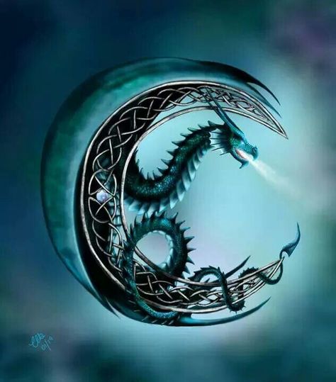 Moon dragon tattoo idea Dragon Moon Tattoo, Moon Dragon, Dragon Moon, Yin Yang Tattoos, Dragon's Lair, Celtic Dragon, Fairy Dragon, Dragon Tattoo Designs, Dragon Pictures