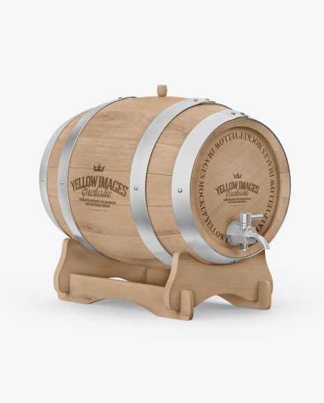 Wooden Barrel on Stand Mockup Beer Map, Alcohol Spirits, Whiskey Barrels, Beer Barrel, Beer Keg, Wooden Texture, Wooden Barrel, Whiskey Barrel, Bottle Mockup