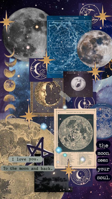 #moon #moonaestetic #vintage #vintageaesthestic #vintagemoon #aesthetic #moodboard #collage Themed Collage, Collage Wallpapers, Esthetician Room Decor, Moodboard Collage, Esthetician Room, Scrapbook Cover, Vintage Moon, Collage Wallpaper, Collage Ideas