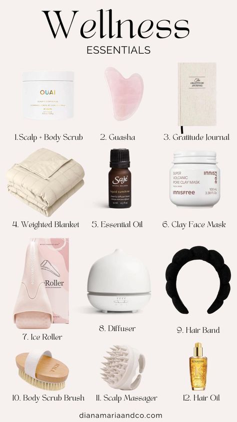 I am obsessed with these wellness essentials and use them whenever I have a self-care day to pamper myself. There are so many must-haves on this list! Self Care Items Beauty Products, Reset Day Checklist, That Girl Essentials, Wellness Wishlist, Glow Up Products, Self Care Hacks, Self Care Gift Ideas, Self Care Lifestyle, Sunday Self Care