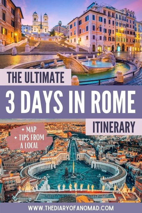 What To Visit In Rome, Travel In Rome, Traveling To Rome Italy, Rome In Three Days, Rome Sightseeing Map, Rome Trip Itinerary, Traveling To Rome, Rome What To See, Rome Italy Travel Guide