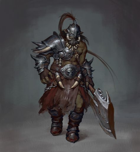 ArtStation - orc warrior Worgen Art, Deer Warrior, Orc Rpg, Orc Character Design, Orc Armor, Orc Barbarian, Orc Warrior, Warrior Concept Art, Black Armor