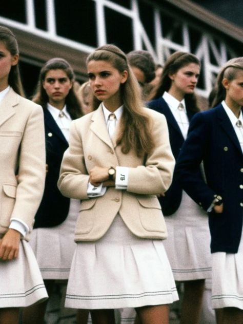 Preppy Y2k Aesthetic, Vintage 60s Fashion Aesthetic, Retro Preppy Aesthetic, 1970s Preppy Fashion, Modern Preppy Aesthetic, Neo Preppy Style, Ivy League Outfits Women, Wasp Style Preppy, 1980s School Fashion