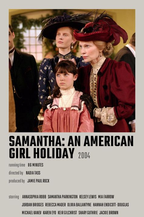 Samantha: An American Girl Holiday Movie Poster Holiday Movie Poster, Kelsey Lewis, Anerican Girl, Jordan Bridges, Christmas Movies List, Jackie Brown, Girl Holiday, American Holiday, Childhood Tv Shows