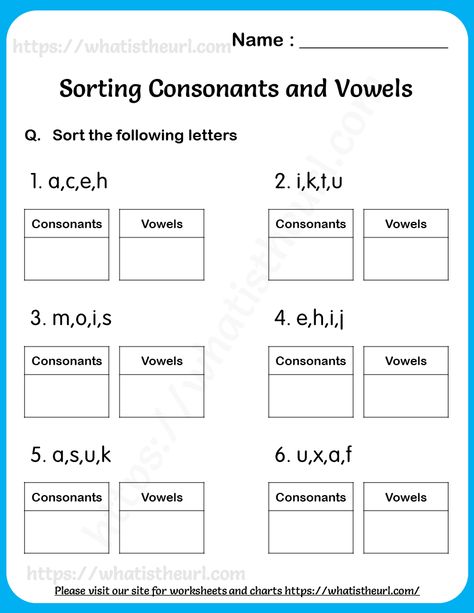 Vowel Vs Consonants, Consonant Vowel Worksheet, Vowels Consonants Worksheet, Consonants And Vowels Activities, Consonants Worksheets Grade 1, Vowels Letters Worksheet, Vowels Vs Consonants, Vowel Letters Worksheet, Vowels And Consonants Worksheets Grade 1