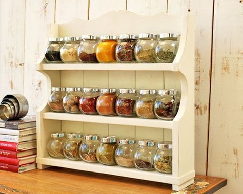 image 0 Ikea Spice Jars, Organiser Cucina, Diy Spice Rack, Wall Mounted Spice Rack, Wood Spice Rack, Diy Kitchens, Wooden Spice Rack, Diy Regal, Barn Shop