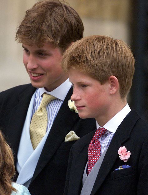 Will and Harry suited up for the wedding of Sophie Rhys-Jones and Prince Edward in June 1999. Prințesa Diana, Putri Diana, Princ Harry, William And Harry, Photos Rares, Prins William, Prinz Charles, Princesa Kate Middleton, Prins Harry