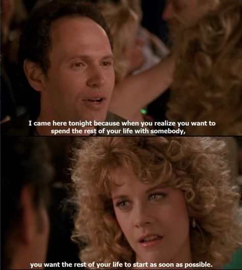 When Harry Met Sally. I've seen this movie a million times and I always cry at the end. Harry Met Sally Quotes, Harry And Sally, New Years Eve Quotes, When Harry Met Sally, Ingmar Bergman, Favorite Movie Quotes, Film Anime, I Love Cinema, Chick Flicks