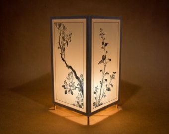 gourd luminaries | Japanese Shoji Lantern / Luminary - Hand made - Your choice of candle ... Upcycling, Japanese Lampshade, Bedside Design, Japanese Room Decor, Japanese Inspired Bedroom, Japanese Style Bedroom, Japanese Trends, Paper Lamps, Japanese Lamp