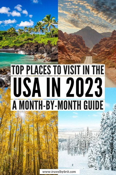 Wondering what the best places to visit in the USA are in 2023? Check out this detailed USA bucket list with tropical destinations, summer road trips, skiing destinations, national park adventures, big historical cities, and other destinations you can't miss when traveling in the United States! #usatravel #usabucketlist #usatravel2023 3 Day Weekend, Usa Places To Visit, Vacations In The Us, Us Travel Destinations, Us Destinations, Tromso, Usa Travel Destinations, Vacation Places, North America Travel