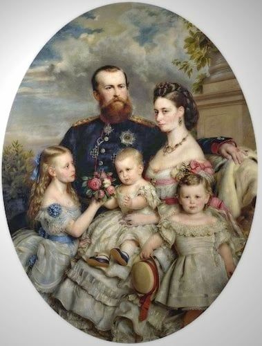 Prince and Princess Louis of Hesse with Princess Victoria and the Princes Frederick and Ernest of Hesse Alice Of Hesse, Britania Raya, Era Victoria, Queen Victoria Family, Royal Family Portrait, Family Portrait Painting, Prince Frederick, Royal Collection Trust, Alexandra Feodorovna