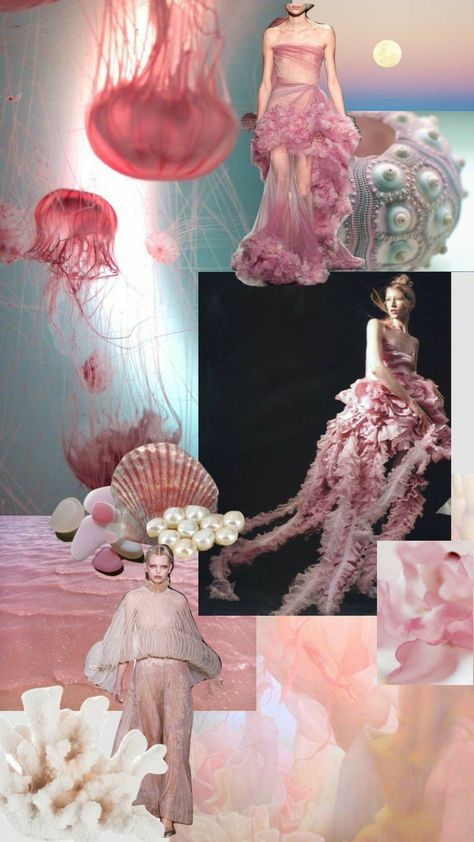 Vintage Jellyfish, Long Mermaid Prom Dresses, Fashion Inspo Aesthetic, Fashion Design Inspiration Board, Mood Board Fashion Inspiration, Fashion Sketchbook Inspiration, Fashion Portfolio Layout, A Level Textiles, Prom Dresses 2023