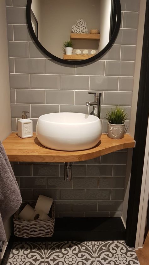 Corner Sink Bathroom Small, Small Rustic Bathroom Ideas, Corner Sink Bathroom, Toilet Room Decor, Small Bathroom Sinks, Washbasin Design, Small Toilet, Rustic Bathroom Decor, Bathroom Design Decor