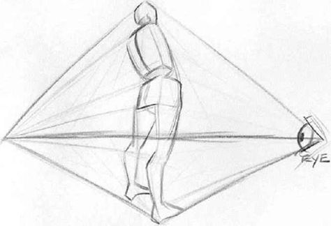 Four point perspective - Drawing Life - Joshua Nava Arts Third Person Perspective, 3 Perspective Drawing, Four Point Perspective, Upward Perspective, 4 Point Perspective, 2 Point Perspective Drawing, Perspective Sketch, Perspective Drawing Architecture, Perspective Drawing Lessons