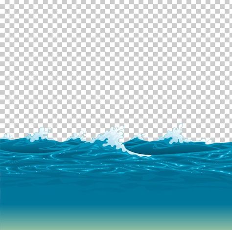 Ocean Vector Art, Calm Cartoon, Ocean Cartoon, Sea Cartoon, Ocean Png, Ocean Vector, Waves Cartoon, Water Cartoon, Cartoon Ocean