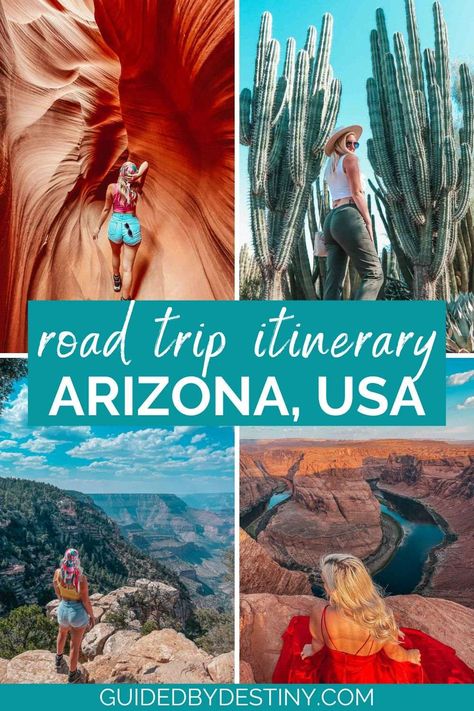 This epic 7-day Arizona road trip itinerary starts in Phoenix and goes all the way up to Page. It includes the best things to do in Sedona, the best things to do in Phoenix, the best things to do in Flagstaff, visiting the Grand Canyon, Antelope Canyon, Sedona wineries and more! This is one of the best road trips out west. It's also a great fall road trip itinerary. Road Trip From Phoenix To Grand Canyon, Arizona Itinerary Road Trips, Sedona And Grand Canyon Itinerary, Sedona Grand Canyon Itinerary, Phoenix To Grand Canyon Road Trip, 1 Week Arizona Itinerary, Phoenix Arizona Itinerary, Phoenix To Sedona Road Trip, Arizona Road Trip Itinerary