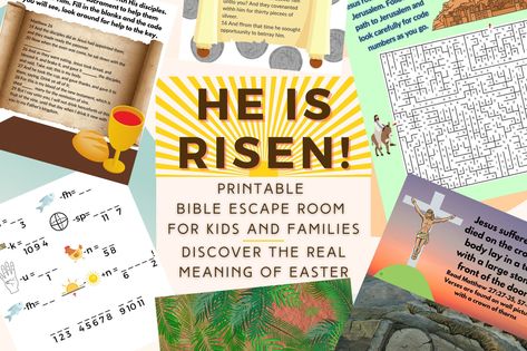 Easter Escape Room Game. Bible Kids and Family Printable Party Game for Families and Kids | Fun Escape Room Kit | DIY Escape Room Adventure Easter Escape Room, Room Escape Games, Diy Escape Room, Outreach Ideas, Escape Room For Kids, Family Printables, Life Of Jesus Christ, Easter Activities For Kids, Bible Printables