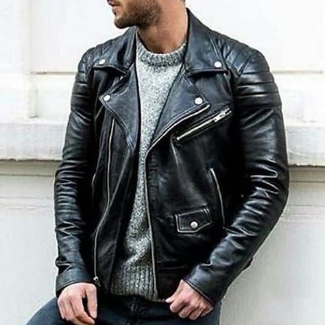 Leather jacket men style