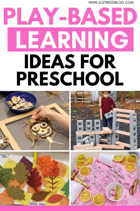 Are you looking for creative ways to engage young learners in your preschool classroom? Play-based learning is the perfect solution! This playful approach to teaching can help preschoolers develop language, physical motor and social-emotional skills. Find out why play-based learning is essential for preschoolers and get some amazing ideas to use in your own classroom. #playbasedlearning #preschool #playfullearning #preschoolers Kawaii, Montessori, Diy Prek Activities, Pre K Play Based Learning, Literacy Play Based Learning, Intentional Play For Preschool, Preschool Provactions, Language Art Activities For Preschoolers, Pbl Projects Preschool