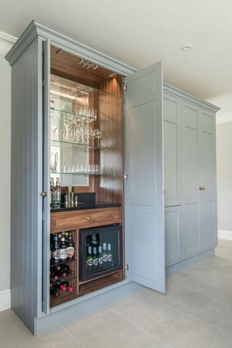 Howdens Drinks Cabinet, Home Drinks Cabinet, Drinks Cabinet With Wine Fridge, Drinks Cabinet Bar, Drinks Cabinet With Fridge, Hidden Drinks Cabinet, Built In Drinks Cabinet Living Rooms, Hidden Wine Fridge, Built In Drink Fridge