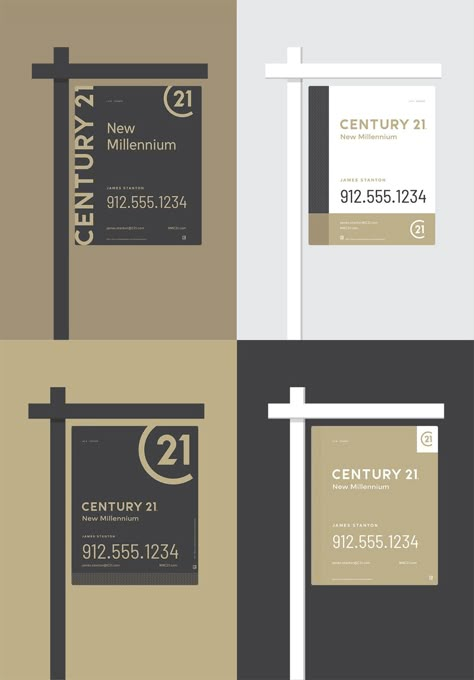 New Logo and Identity for Century 21 Logo Signage Design, Real Estate Signage, Estate Signage, For Sale Signs, Estate Agent Branding, Real Estate Yard Signs, Sale Signs, Getting Into Real Estate, Estate Logo Design