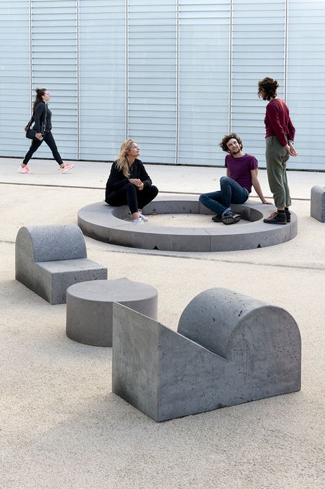 Orchestre: A Series of 26 Outdoor Seating Sculptures - Design Milk Urban Furniture, Trelleborg, Street Furniture, Urban Furniture Design, Public Space Design, Public Seating, Concrete Furniture, Diy Furniture Renovation, Bleachers