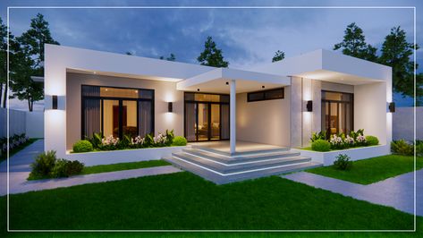 Tiny Two Story House, Small Villa, Two Story House, Building House Plans Designs, Modern Villa Design, Small Modern Home, Modern Bungalow House, Simple House Design, House Arch Design