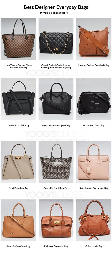 Best Everyday Designer Bags To Invest In Right Now - Yoogi's Closet Blog Designer Bags And Purses, Medium Designer Handbags, Branded Bags For Women, Iconic Luxury Handbags, Best First Designer Bag, Elegant Designer Bags, Designer Mom Bags, Every Day Designer Bags, Capsule Handbag Collection