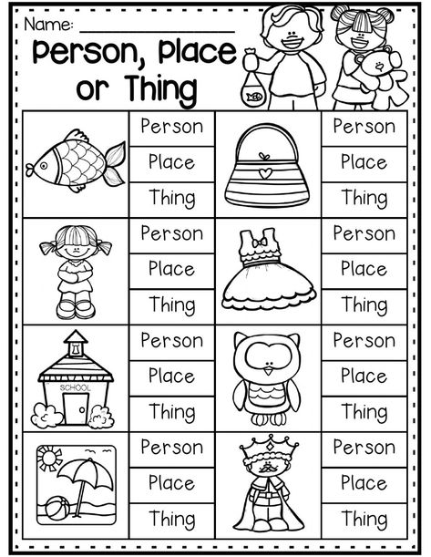 Nouns online worksheet for grade 2. You can do the exercises online or download the worksheet as pdf. Nouns Worksheet Kindergarten, Nouns Kindergarten, Kindergarten Grammar Worksheets, 3rd Grade Worksheets, Nouns And Verbs Worksheets, Kindergarten Grammar, Aktiviti Prasekolah, First Grade Curriculum, Nouns Worksheet