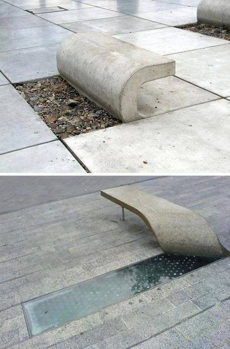 Urban Furniture, Concrete Benches, Detail Arsitektur, Thomas Heatherwick, Concrete Bench, Beton Design, Stil Industrial, Desain Lanskap, Bench Designs