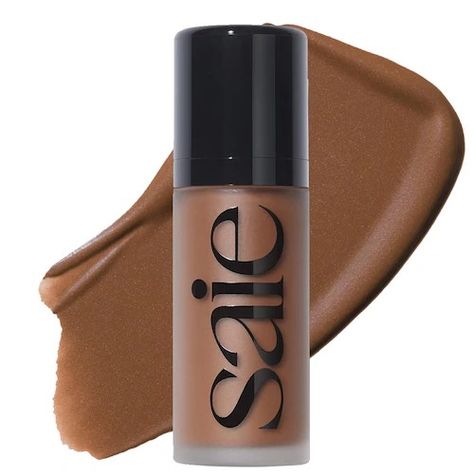 Dew Bronze Soft-Focus Effortless Liquid Bronzer - Saie | Sephora Liquid Bronzer, Liquid Contour, Sephora Beauty, Elf Cosmetics, Neutral Undertones, Licorice Root Extract, Makeup Bronzer, Licorice Root, Soft Focus