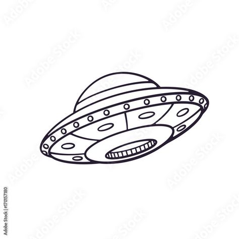 Stock Image: Vector illustration. Hand drawn doodle of toy UFO space ship. Cartoon sketch. Alien space ship. Futuristic unknown flying object. Isolated on white background Croquis, Ufo Tattoo, Cool Tattoo Drawings, Cartoon Sketch, Alien Ship, Vine Tattoos, Wing Tattoo, Ship Drawing, Islamic Art Pattern