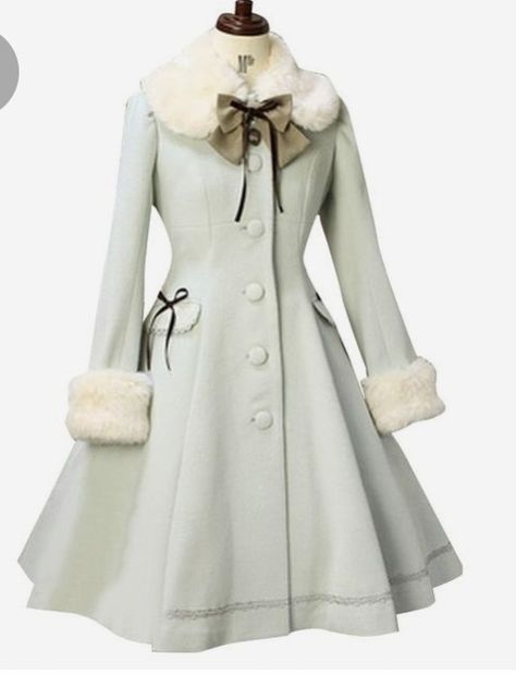 Winter Coat Dress, Mode Mantel, Coat Fur, Long Coat Women, Kawaii Dress, Fairytale Dress, Coat Outfits, Kawaii Clothes, Winter Coats Women