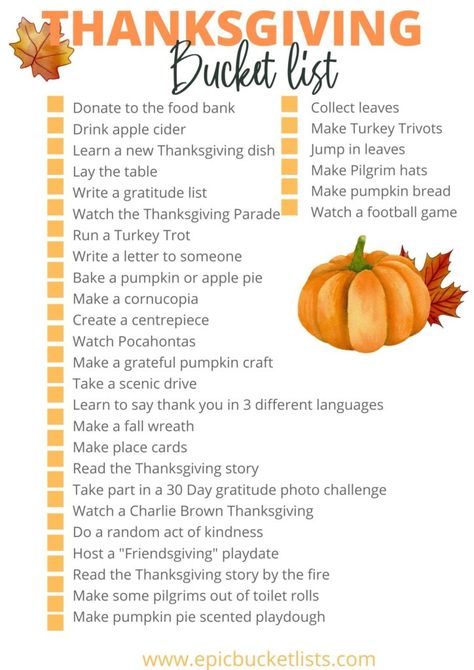 Thanksgiving Month Ideas, Thanksgiving Bucket List For Families, Fun Thanksgiving Activities For Adults, Thanksgiving Activities Family, Holiday Season Bucket List, Fun Things To Do For Thanksgiving, November Fun Activities, Thanksgiving Ideas For Family, Thanksgiving Weekend Activities