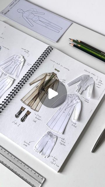 Fashion, Art & Design Online Courses on Instagram: "Another design process with our Fashion Tech Flat Guide & Drawing book 🖌 From tech pack references to flat template is there to help you embracing your creativity .✨  Get yours now!   Hardcopy available only at Shopee ID 🇮🇩 E-book available worldwide 🌎" Fashion Design Assignment Ideas, Flat Drawing Template, Fashion Design Process Book, Creative Process Illustration, Flat Drawings Fashion, Fashion Flats Template, Fashion Design Notebook, Specification Sheet Fashion Design, Fashion Process Book