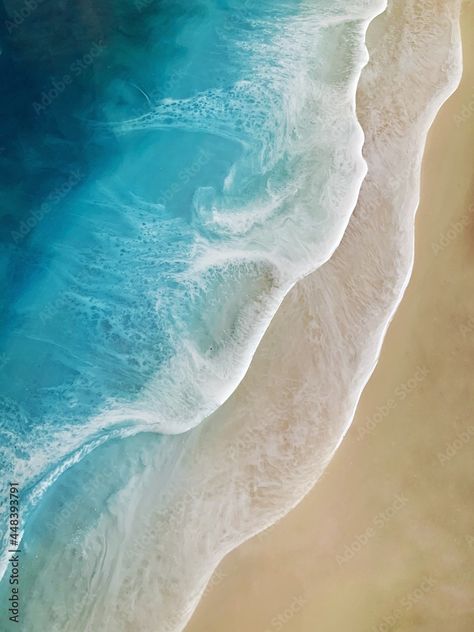 Beach Aerial View, Sand Painting, Sea Wave, Sunny Beach, Pouring Art, Beach Painting, Sea Waves, Abstract Painting Acrylic, Turquoise Color