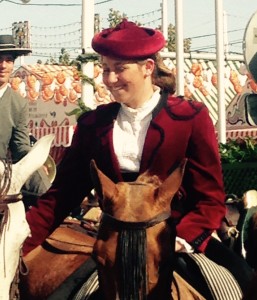 A merry red Rondeña jacket, with matching hat.