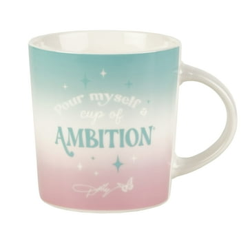 Dolly Parton "Cup of Ambition" 18 oz Porcelain Can Mug, Pink & Turquoise