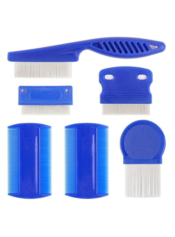 6 Packs Lice Combs Double Sided Flea Comb Hair Grooming with Metal Teeth