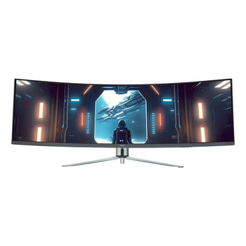 onn. 49" Curved 3840 x 1080p, 144Hz, 32:9, 1ms, DCI-P3 90%, R1500, Gaming Monitor, Black