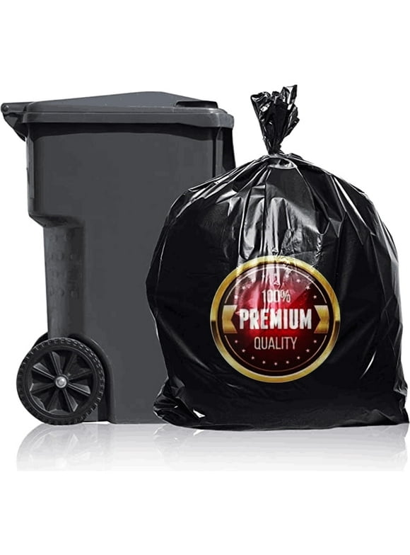 55 Gallon Trash Bags, Heavy Duty Outdoor Garbage Bags (50 Count) for Waste, Lawn and Leaf ,1.5 Mil