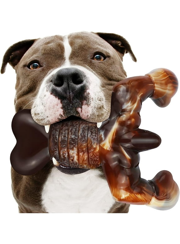 Aelflane Dog Toys for Aggressive Chewers, Dog Chew Toys,Indestructible Dog Toys for Large Breed, Bacon Flavored