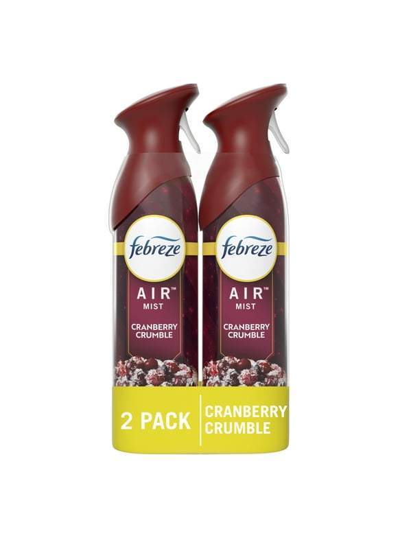 Febreze Air Mist, Odor-Fighting Air Freshener, Cranberry Crumble, 8.8 oz. Aerosol, Pack of 2