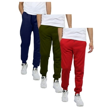 Galaxy by Harvic 3-Pack Mens Slim Fit Fleece Jogger Sweatpants (S-2XL)