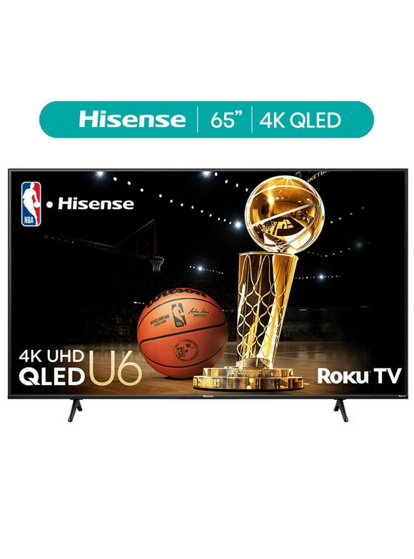 Hisense 65" Class U6HR Series QLED 4K UHD Roku Smart TV (65U6HR, 2024 Model) - QLED, Dolby Vision  Atmos, Motion Rate 240, Full Array Local Dimming, Voice Remote