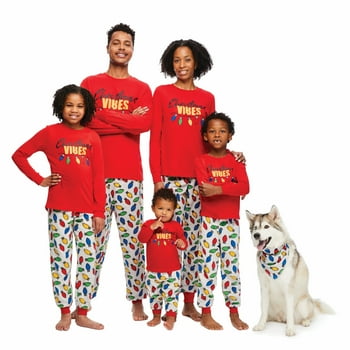 Jolly Jammies Boys and Girls Unisex Matching Family Pajamas Christmas Sleepwear Set, 2-Piece, Sizes XS-XL