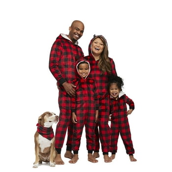 Jolly Jammies Boys or Girls Buffalo Plaid Matching Family Pajamas Union Suit, Sizes 4-16