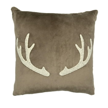 Mainstays 18" x 18" Decorative Antler Pillow, Tan, (1 Count)