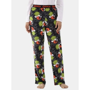 Dr. Seuss Women's Grinch Velour Sleep Pants, Sizes XS-3X