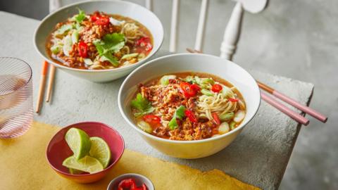 Shredded tofu peanut ramen